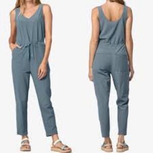 Patagonia Green Sleeveless Jumpsuit with Drawstring Waist